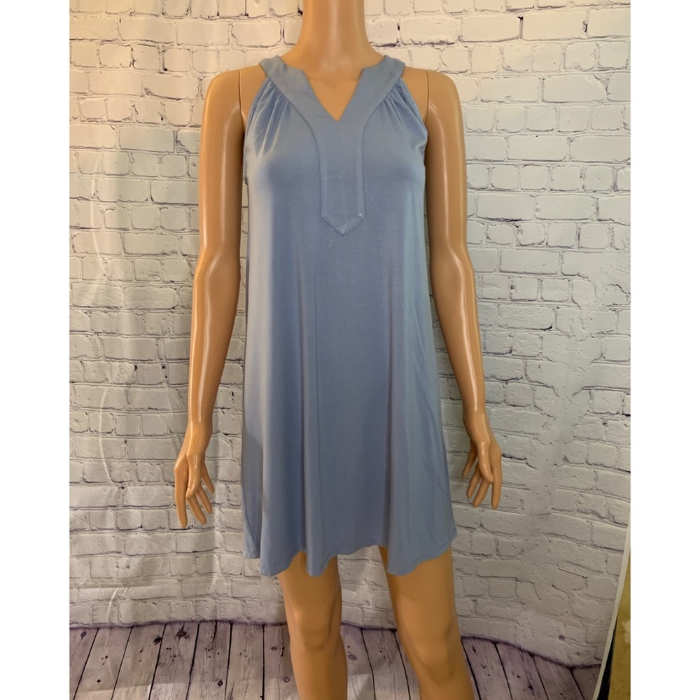 Francescas Size xxs Blue Ribbon Baby Blue Flowy sleeveless casual Dress
